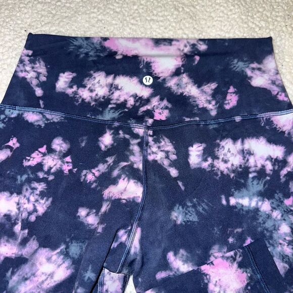 Lululemon Size 10 High Rise Align Leggings 25” Tie Dye Mineral Blue GUC Pilling - Picture 7 of 10